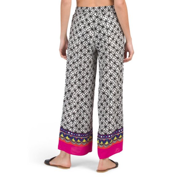 TRINA TURK NWT $120 Tanzania Scarf Cover-up Pants M L - Picture 2 of 6